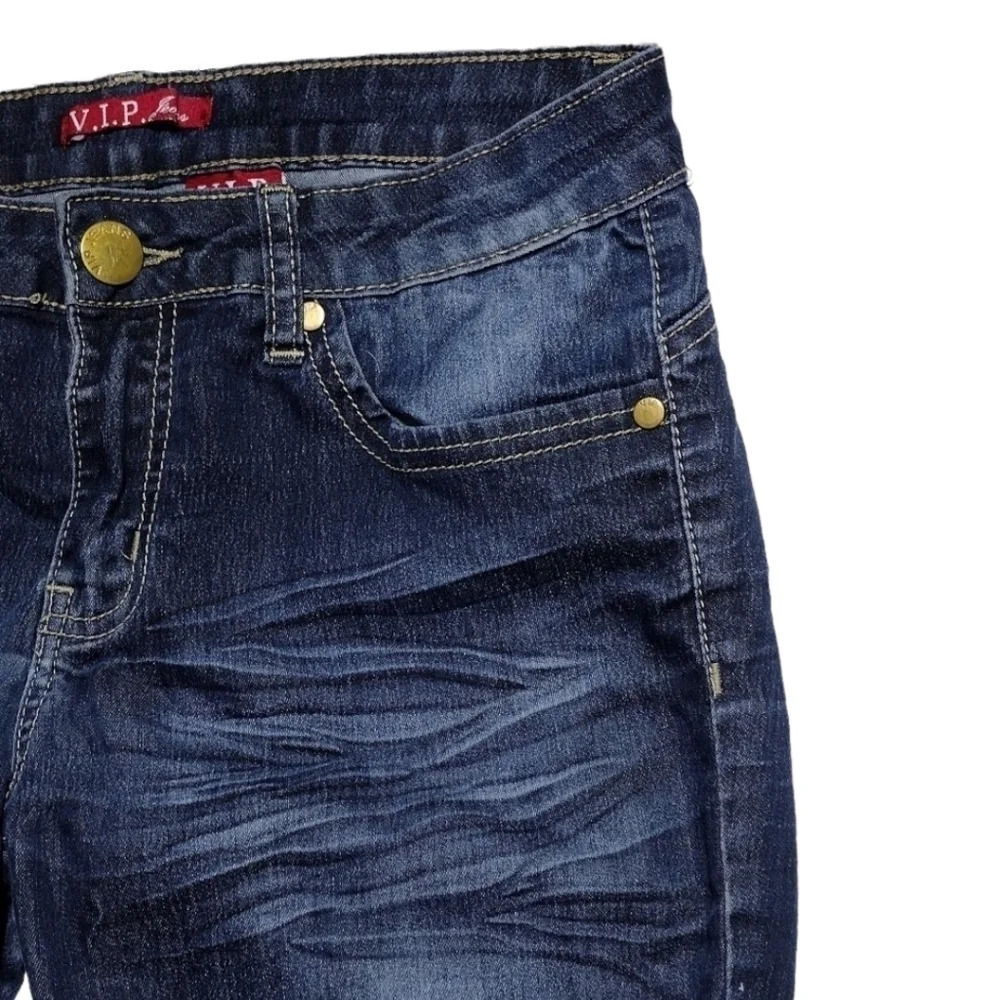 V.i.p. Jeans acid wash, distressed blue jeans. Size 9/109. C7 - Picture 8 of 9